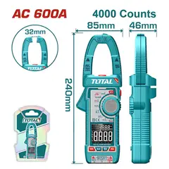 TOTAL TOOLS - Pinza Amperimétrica Ac 600a 4000 Conteos A:32mm TMT766001
