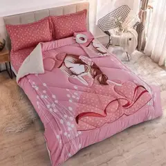 MINGDA - Set Edredón 2 pz C/ Carnero + Set Sábanas + Fundas 5 Pz 100% Calidad