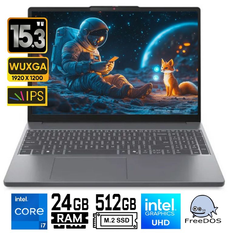 Laptop IP Slim3 15IRH10 Core i7 13620H Ram 24Gb SSD 512Gb 15.3WUXGA FreeDos