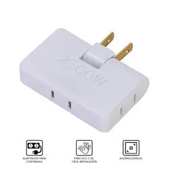 GENERICO - Enchufe Tomacorriente Múltiple Giratorio 3 Salidas