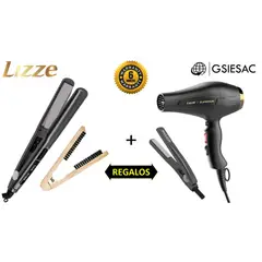 LIZZE - PACK PLANCHA 480°F+SECADORA 2600W+MINIPLANCHA+CEPILLO ALISADOR