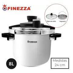 FINEZZA - OLLA A PRESIÓN DE 8L EN ACERO INOXIDABLE