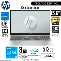 ASUS - Laptop HP 15-FD0055LA Intel Core i5-1235U 8GB RAM 512GB SSD 15.6" FHD Plateado Natural