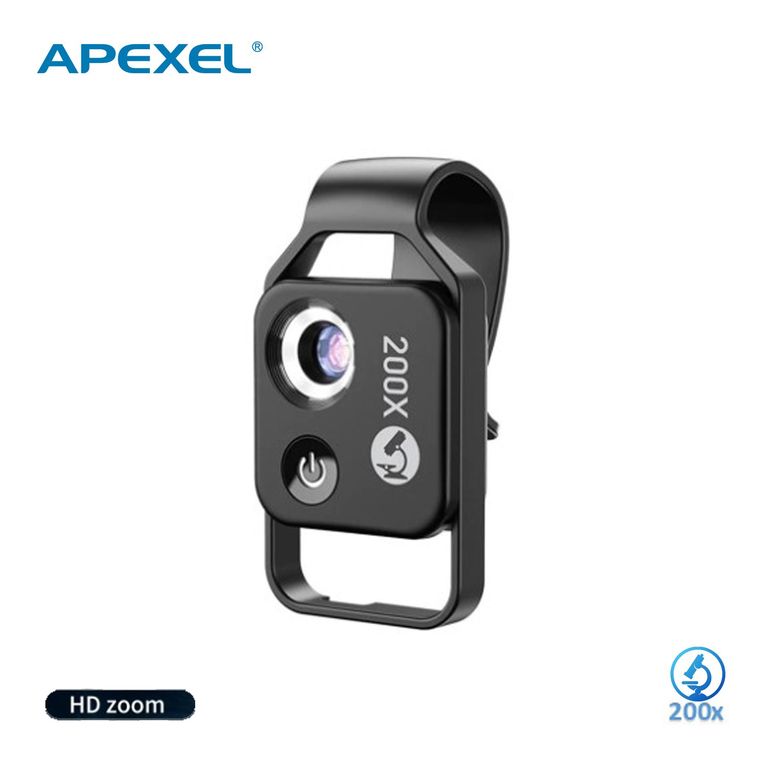 Lente Microscopio Led 200x P-Smartphone Resolucion HD MS002CBK