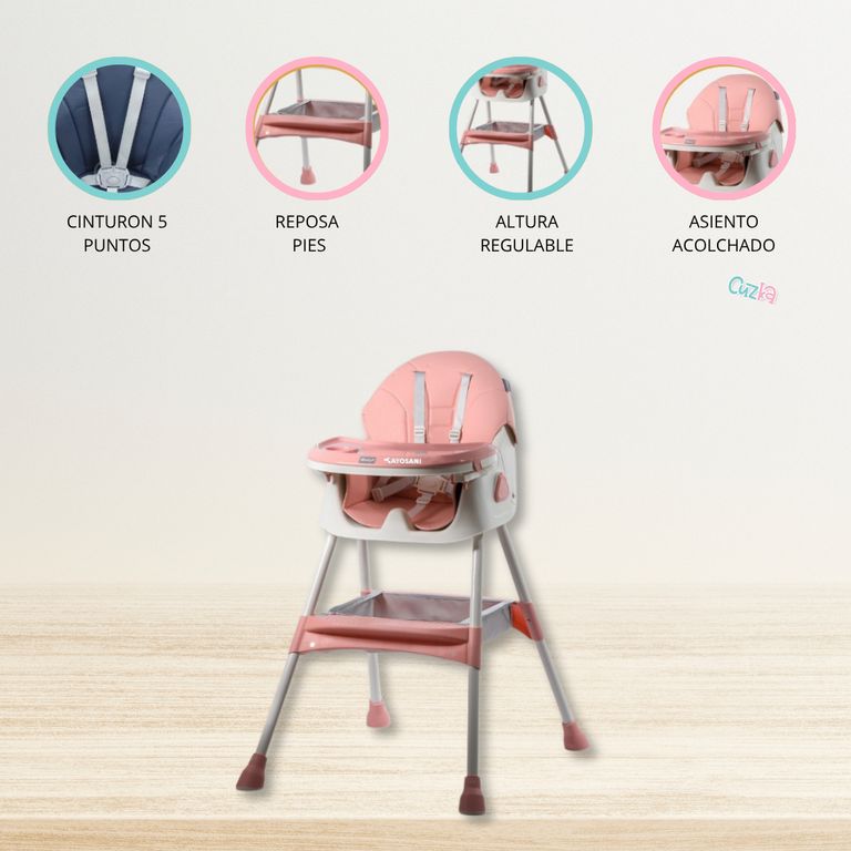 Silla de comer «NORDICO» Pink