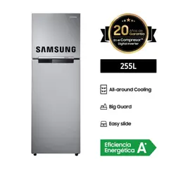 SAMSUNG - Refrigeradora RT25FARADS8PE Top Freezer 255L Plateado