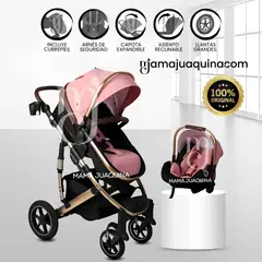 BABY - Coche Moisés Travel System «TORETTO II» con Porta bebé Pink