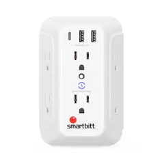 OEM - Smartbitt-supresor de pico 6 tomas + 2 Puertos Usb + 1 Puerto Usb-c