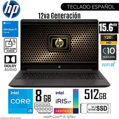 HP - Laptop 250 G9 Intel Core i5-1235U 8GB RAM 512GB SSD 15.6" HD Anti Glare - 9S7D5AT