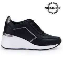 VIALE - Zapatilla Casual REC-2505 NegPeltr Cuero