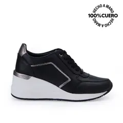 VIALE - Zapatilla Casual REC-2505 NegPeltr Cuero
