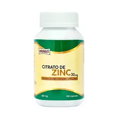 GENERICO - Citrato de Zinc en Cápsulas 30 mg x 100 u - Oriundo's