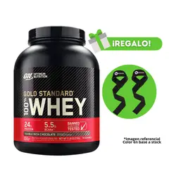 OPTIMUN NUTRITION - PROTEÍNA GOLD STANDARD WHEY 5 LB CHOCOLATE + STRAPS