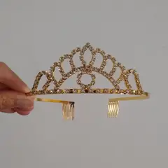 GENERICO - Corona tiara dorada cumpleaños princesa sol