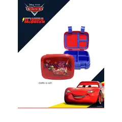 GENERICO - LONCHERA TIPO BENTO 3 DIVISIONES ANTIDERRAME CARS