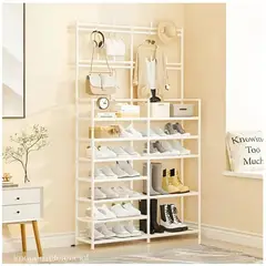 MINARI - Zapatera Organizador con Perchero Colgador Ropa Carteras BL ZP10