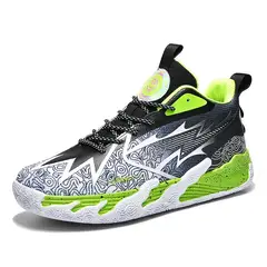 DANWEILE - Zapatos baloncesto para hombre cómodas y transpirables Negro y Verde