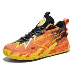 DANWEILE - Zapatos de baloncesto para hombre cómodas y transpirables - Naranja