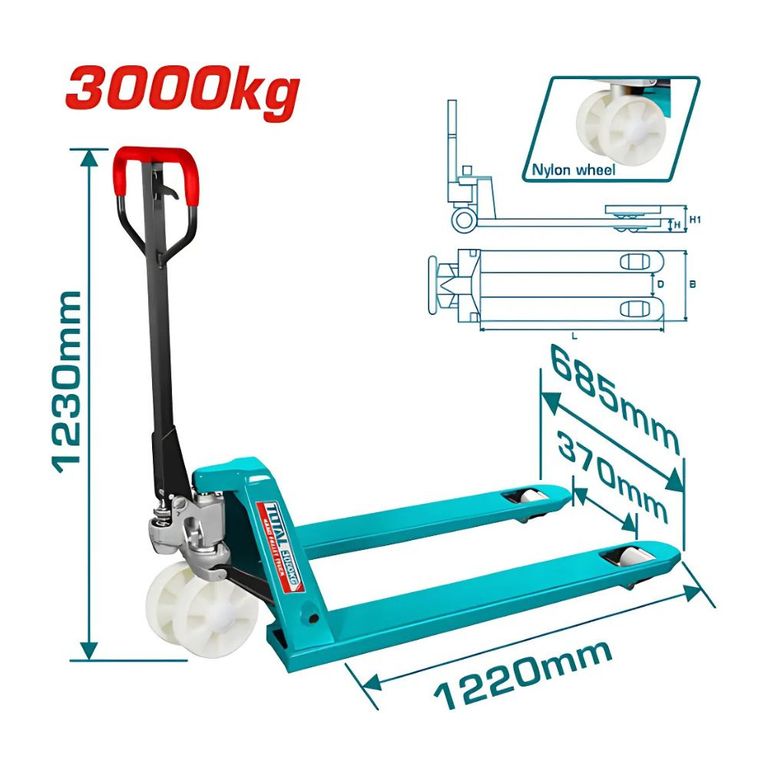 Paleta Hidraulica Total de 3000KG - THT302301