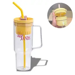 ELMEJORPRECIO - Tomatodo Portátil Modelo Shake Hands de 1200 ml Amarillo