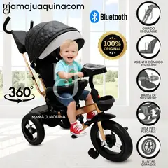 VELOX - Triciclo Giratorio 3 en 1 «SMART PREMIUM» USB Bluetooth Black