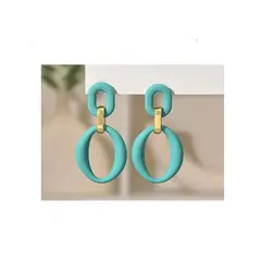 GENERICO - Pendientes en acrílico modelo de aros - Verde