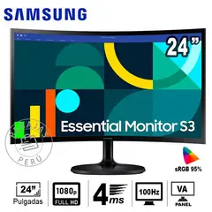 SAMSUNG - Monitor Curvo 24 LS24D360GALXPE FHD 100Hz HDMI DisplayPort