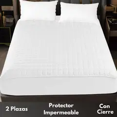 GENERICO - Protector impermeable de colchón Funda completa acolchada - Blanco