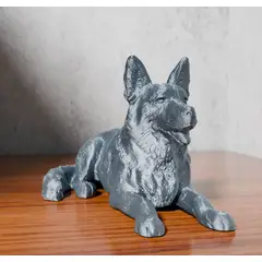 GENERICO - ADORNO EXCLUSIVO PERRO PASTOR ALEMAN GRIS 23cm x 23cm x 40cm