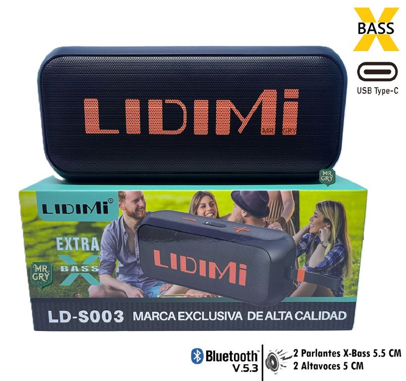 Parlante Portátil X-BASS LD-S003 Negro