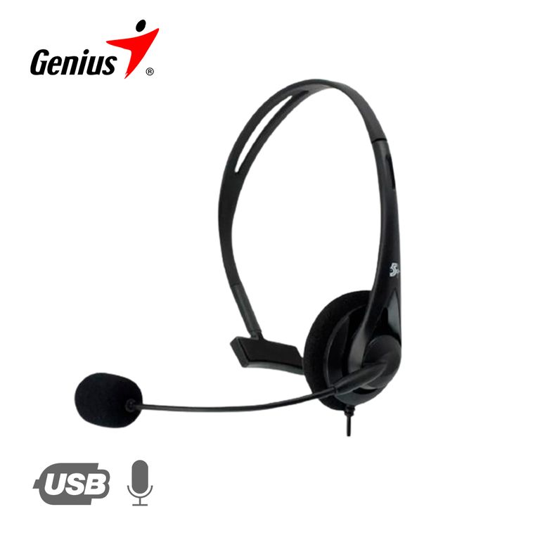 Audifono HS-100U USB Single Ear micro Ajuste y Control Volumen Negro