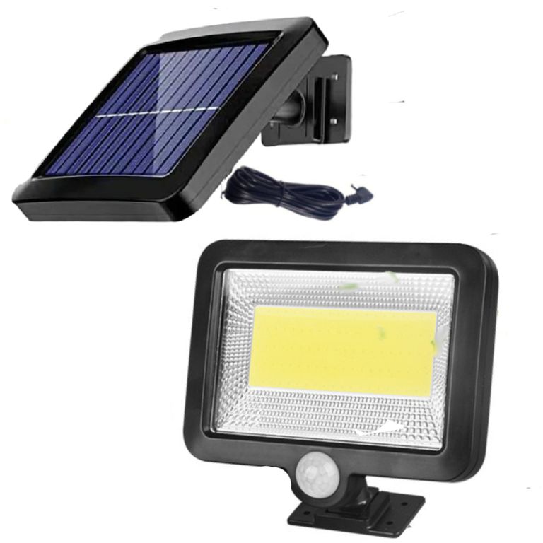 Lampara Reflector Panel Solar con Cable para Exteriores Luz LED