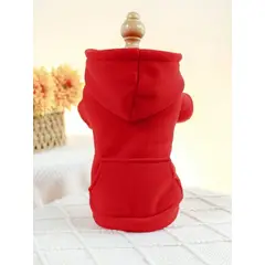 JMA - Ropa De Mascota Polera Con Capucha Talla 02 Color Rojo