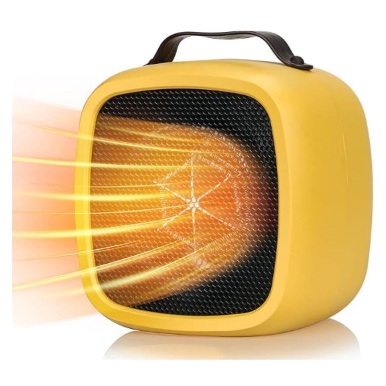 Mini Calefactor Portátil Eléctrico de 500W Calentador Moderno Amarillo