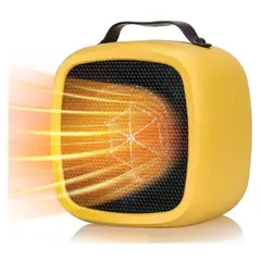 GENERICO - Mini Calefactor Portátil Eléctrico de 500W Calentador Moderno Amarillo