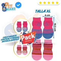 GENERICO - Pack Medias Antideslizantes para Mascotas Talla XL