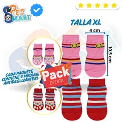 GENERICO - Pack Medias Antideslizantes para Mascotas Talla XL