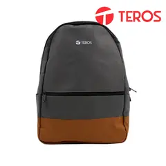 TEROS - Mochila Para Notebook de 15.6 Pulgadas Color Gris Y Marrón