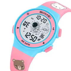 SKMEI - Reloj 2267 Rosado Oso Bear con luces para niñas
