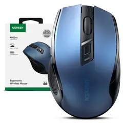 UGREEN - Mouse Bluetooth Ergonomico Wireless 24ghz Silencioso Azul