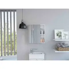 R&R MUEBLES - Gabinete Mueble de Baño Amaya Blanco 1 Puerta y Espejo