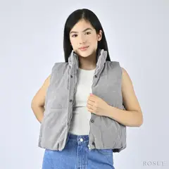 ROSUE - Chaleco Mujer Corduroy con Forro Interno Puff