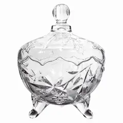 GENERICO - Bombonera dulcero de Cristal Transparente con Tapa