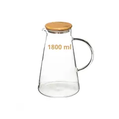 GENERICO - Jarra de vidrio con Tapa De Madera 1800 ml