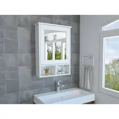 R&R MUEBLES - Gabinete Mueble de Baño Cataleya Blanco 1 Puerta y Espejo