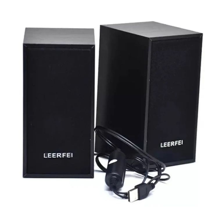 Parlantes Para PC Celulares USB Caja de madera 2.0 - LEERFEI