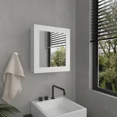 R&R MUEBLES - Gabinete Mueble de Baño Gala Blanco 1 Puerta y Espejo