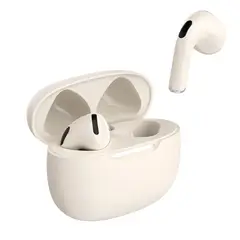 MOVISUN - Audífonos T 17 TWS con Modo Juego y Carga Rápida Crema