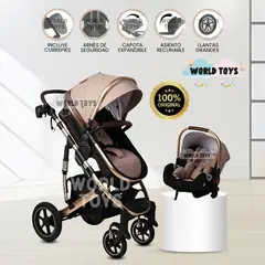 BABY - Coche Moisés con Porta bebé «TORETTO II» Beige