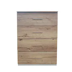 BARAKA HOME - Cómoda Kazan 4 Cajones - Damasco y Blanco